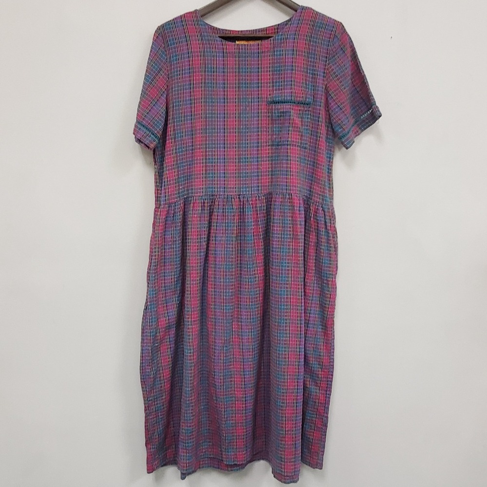Vintage Bryn Connelly Womens Modest Short Sleeve Jumper Dress Size S Colorful‎